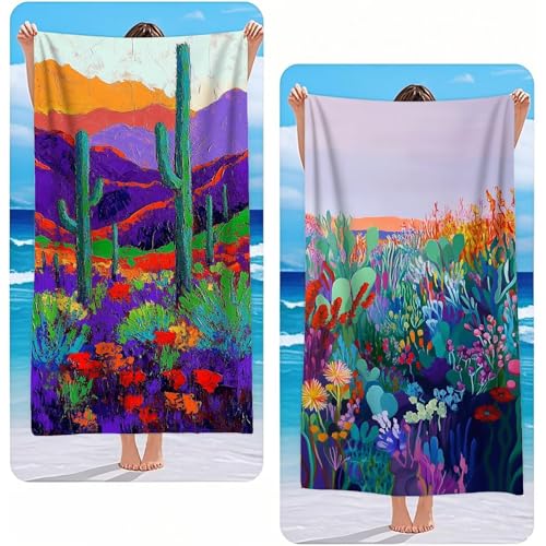 Strandtuch XXL 2er Set Farbe Mikrofaser Handtuch Groß 220x100 cm Microfaser Handtücher Kompakt Sandfest, Kaktus Leicht Chnelltrocknend Saunahandtuch, Reisetuch als Strandlaken, Strand & Pool G-2442 Strandtuch XXL 2er Set Farbe Mikrofaser Handtuch Groß 220x100 cm Microfaser Handtücher Kompakt Sandfest, Kaktus Leicht Chnelltrocknend Saunahandtuch, Reisetuch als Strandlaken, Strand & Pool G-2442 von Gooxehuu