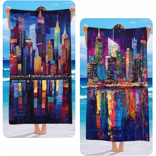 Strandtuch XXL 2er Set Farbe Mikrofaser Handtuch Groß 70x140 cm Microfaser Handtücher Kompakt Sandfest, Stadt Leicht und Chnelltrocknend Saunahandtuch, Reisetuch als Strandlaken, Strand & Pool G-2346 Strandtuch XXL 2er Set Farbe Mikrofaser Handtuch Groß 70x140 cm Microfaser Handtücher Kompakt Sandfest, Stadt Leicht und Chnelltrocknend Saunahandtuch, Reisetuch als Strandlaken, Strand & Pool G-2346 von Gooxehuu