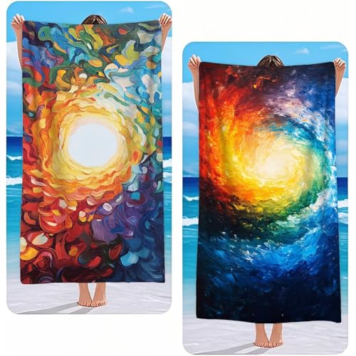 Strandtuch XXL 2er Set Farbe Mikrofaser Handtuch Groß 80x160 cm Microfaser Handtücher Kompakt und Sandfest, Abstrakt Chnelltrocknend Saunahandtuch, Reisetuch als Strandlaken, Strand & Pool G-2392 Strandtuch XXL 2er Set Farbe Mikrofaser Handtuch Groß 80x160 cm Microfaser Handtücher Kompakt und Sandfest, Abstrakt Chnelltrocknend Saunahandtuch, Reisetuch als Strandlaken, Strand & Pool G-2392 von Gooxehuu