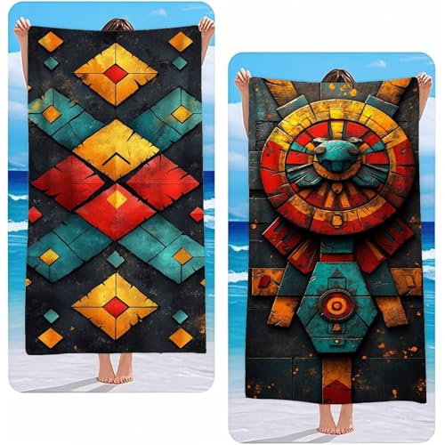 Strandtuch XXL 2er Set Farbe Mikrofaser Handtuch Groß 90x200 cm Microfaser Handtücher Kompakt und Sandfest, Abstrakt Chnelltrocknend Saunahandtuch, Reisetuch als Strandlaken, Strand & Pool G-2407 Strandtuch XXL 2er Set Farbe Mikrofaser Handtuch Groß 90x200 cm Microfaser Handtücher Kompakt und Sandfest, Abstrakt Chnelltrocknend Saunahandtuch, Reisetuch als Strandlaken, Strand & Pool G-2407 von Gooxehuu