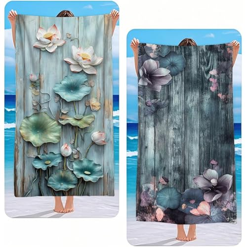 Strandtuch XXL 2er Set Retro Mikrofaser Handtuch Groß 80x160 cm Microfaser Handtücher Kompakt Sandfest, Blume Leicht und Chnelltrocknend Saunahandtuch, Reisetuch als Strandlaken, Strand & Pool G-2634 Strandtuch XXL 2er Set Retro Mikrofaser Handtuch Groß 80x160 cm Microfaser Handtücher Kompakt Sandfest, Blume Leicht und Chnelltrocknend Saunahandtuch, Reisetuch als Strandlaken, Strand & Pool G-2634 von Gooxehuu