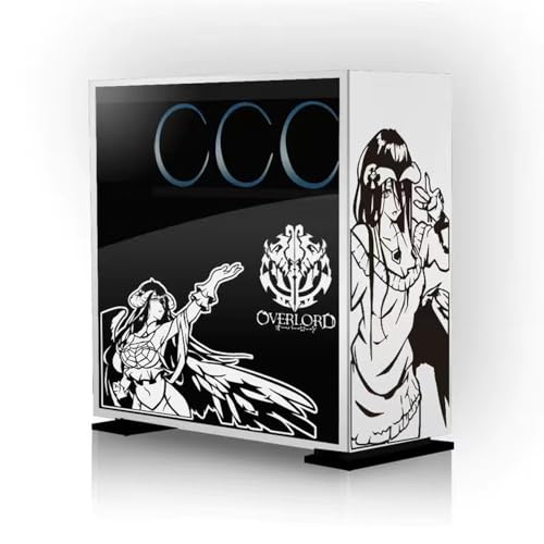 Albedo Anime Aufkleber, Albedo Stickers Cartoon Dekor Aufkleber für Computer-Gehäuse, Vinyl-Aufkleber, Schwarz und Weiß,Geschenke für Anime-Fans von Gooyeh