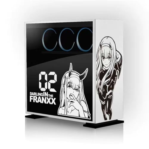 Darling in the Franxxx Anime-Aufkleber für PC-Gehäuse, Anime Charakter Zero Two Graffiti Aufkleber,Cartoon-Dekor-Aufkleber, Waterproof Easy Removable von Gooyeh