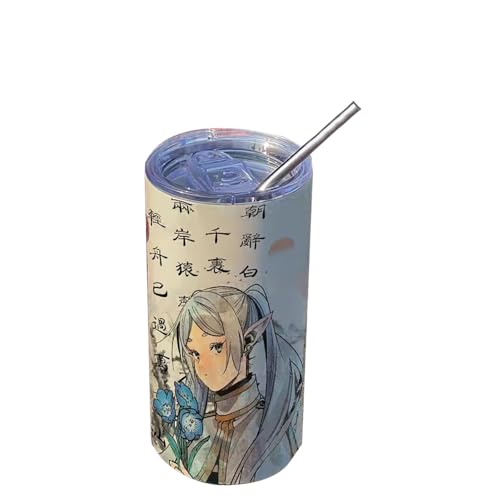 Frieren Thermobecher Anime Frieren: Beyond Journey's End Becher aus Edelstahl Wasserflasche mit Strohhalm Schule/Büro Kaffee Flasche 420ML Frieren Thermobecher Anime Frieren: Beyond Journey's End Becher aus Edelstahl Wasserflasche mit Strohhalm Schule/Büro Kaffee Flasche 420ML von Gooyeh