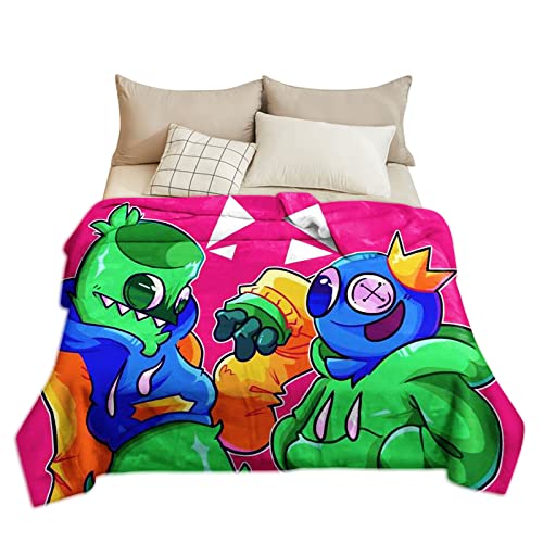 Gooyeh Anime Spiel Regenbogen Freunde Flanell Decke weich und warm Flanell Fleece Decke für Bett Sofa Kinder Regenbogen Freunde Decke von Gooyeh