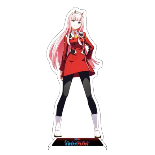 Gooyeh Darling in The Franxxx Acryl Figur Stand, Zero Two und Ichigo Anime Ornamente Haus Dekorationen, 16CM Doppelseitig Bedruckt Acryl Desktop Modell Stand,Anime Peripheren Sammlerstücke Geschenke von Gooyeh