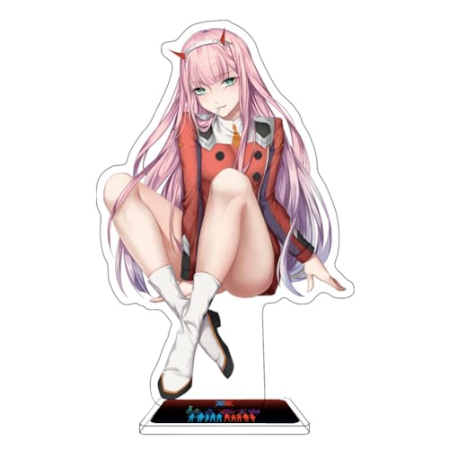Gooyeh Darling in The Franxxx Acryl Figur Stand, Zero Two und Ichigo Anime Ornamente Haus Dekorationen, 16CM Doppelseitig Bedruckt Acryl Desktop Modell Stand,Anime Peripheren Sammlerstücke Geschenke von Gooyeh