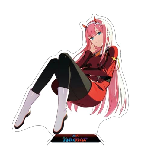 Gooyeh Darling in The Franxxx Acryl Figur Stand, Zero Two und Ichigo Anime Ornamente Haus Dekorationen, 16CM Doppelseitig Bedruckt Acryl Desktop Modell Stand,Anime Peripheren Sammlerstücke Geschenke von Gooyeh
