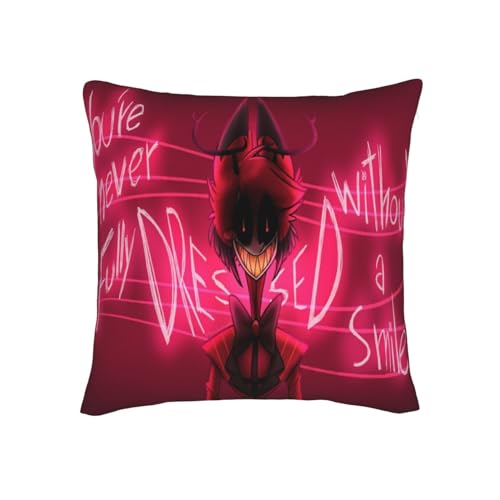 Gooyeh Hazbin Hotel Umarmung Kissen Kissenbezug Alastor/Angel Dust Anime-Charakter Druck Quadrat Pfirsich Haut Samt Sofa Kissenbezug 45 * 50cm (Produkt enthält Keine Kisseneinsätze) von Gooyeh