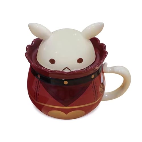 Klee Tasse, Anime Mark Cup, Kaffeetasse, Rote Tasse, Anime Merch, Anime Mug Milk Tea Coffee Ceramic Mugs, Geschenke für Anime Fans, 15 * 11CM von Gooyeh