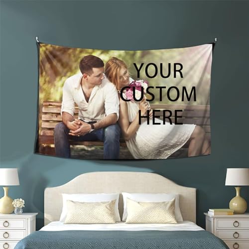 Goplnma Personalisierte Wandteppich, Benutzerdefinierter Wandteppich, Personalisiert Hintergrund, Personalisieren Wandteppich mit Eigenen Fotos und Text für Home Decoration (230x180cm,1) von Goplnma