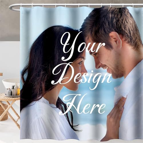 Goplnma Personalisierter Duschvorhang, individuelles Duschvorhang-Set mit Foto wasserdichter Benutzerdefinierte Duschvorhang für Home Badezimmer Dekor Personalisierte (120 x 200 cm,1) von Goplnma
