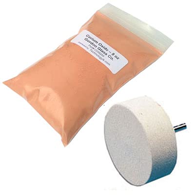 Gordon Glass™ Ceroxid hochwertiges Polierpulver – 227 ml und 10,2 cm Filz-Polierscheiben-Set von Gordon Glass Co.
