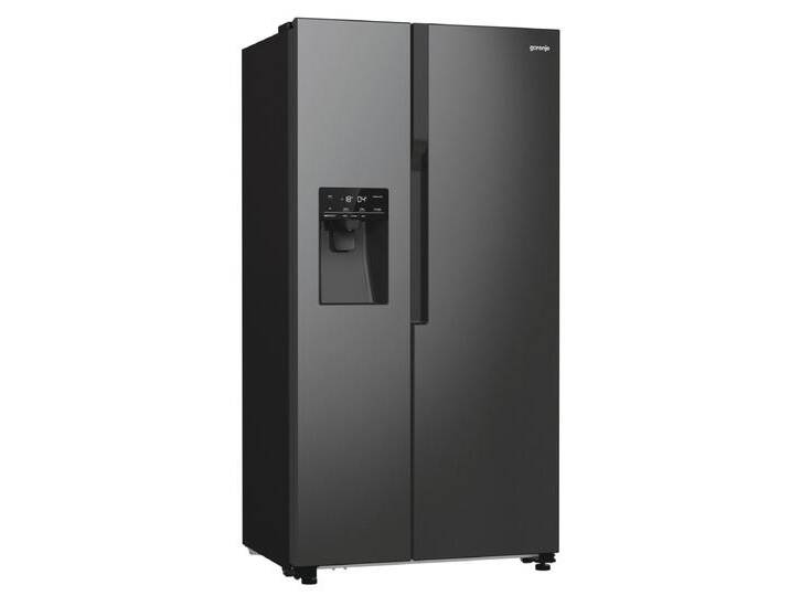 GORENJE Side-by-Side NRR 9185 ES , E (A-G), silber (schwarz), B:91,5cm H:178,6cm T:69,8cm, Kühlschränke, Wasser-/Eisspender von Gorenje