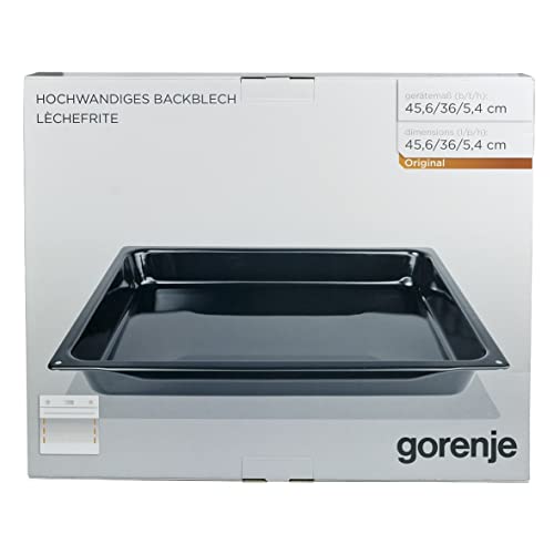 Gorenje 242135 ORIGINAL Backblech Fettpfanne Fettpfannenblech Blech Kombiblech Grillpfanne Fettpfannenblech Backofenblech Bratblech Universalpfanne 456x360x54mm AC016 XXL Backofen Herd Ofen von Gorenje