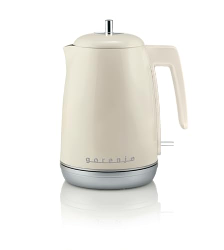 Gorenje K15RL Retro Line Wasserkocher, 1, 7 Liter Fassungsvermögen, Automatische Abschaltung, Analoges Thermostat, Austauschbarer Kalksteinfilter, Überhitzungsschutz, Rutschfeste Gummifüße, Champagne Gorenje K15RL Retro Line Wasserkocher, 1, 7 Liter Fassungsvermögen, Automatische Abschaltung, Analoges Thermostat, Austauschbarer Kalksteinfilter, Überhitzungsschutz, Rutschfeste Gummifüße, Champagne von Gorenje
