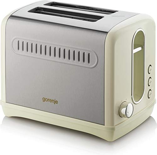 GORENJE T1100CLI Toaster mit 6 Röstgradstufen und QuickDefrost-Funktion - Creme/Edelstahl von Gorenje