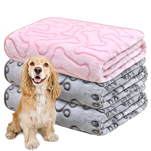 Gorgelly 1 Pack 3 Hundedecke, Weiche Haustierdecke Waschbar, Kuscheldecke Flauschig für Kleine Mittlere Hunde Katzen, Sofaschoner für Hunde, Hundedecke für Unterwegs, 110x80 cm von Gorgelly