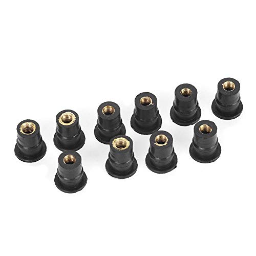 M5-Well-Muttern-Kit, Gorgeri 10Pcs M5 Gummimuttern 5mm/0.2in metrische Motorräder WindschutzscheibensC-HRauben Wellnut,neopren mutter von Gorgeri