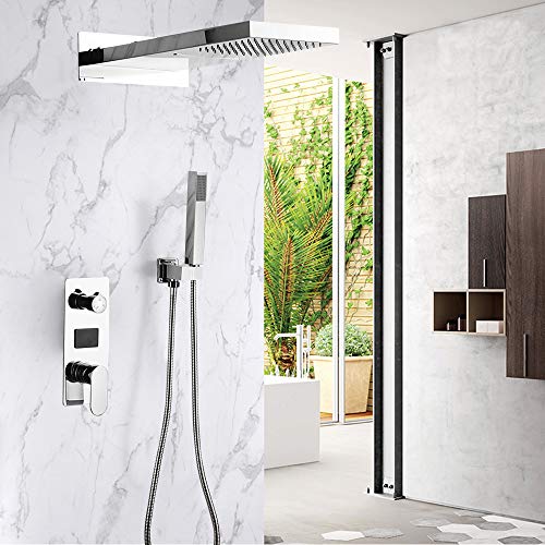 An der Wand befestigtes LED-Duschset, 3 Wege Duschset in Goldfarbe, Badezimmer-Duscharmatur-Set, an der Wand montiertes Duschset aus Goldmessing|Silber An der Wand befestigtes LED-Duschset, 3 Wege Duschset in Goldfarbe, Badezimmer-Duscharmatur-Set, an der Wand montiertes Duschset aus Goldmessing|Silber von Gorgivous