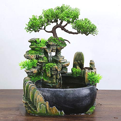 Gartenbrunnen, Steingarten-Wasserfall, Entspannungs-Desktop-Brunnen-Wasserfall, Desktop-Brunnen-Wasserfall für Büro, Zuhause, Schlafzimmer, Schreibtisch von Gorgivous