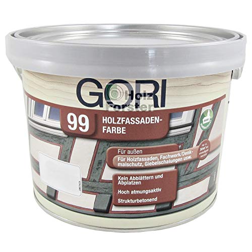 Gori 2,5L 99 Polarweiß 8855 Holzfassaden-Farbe Wetterschutzfarbe von Gori