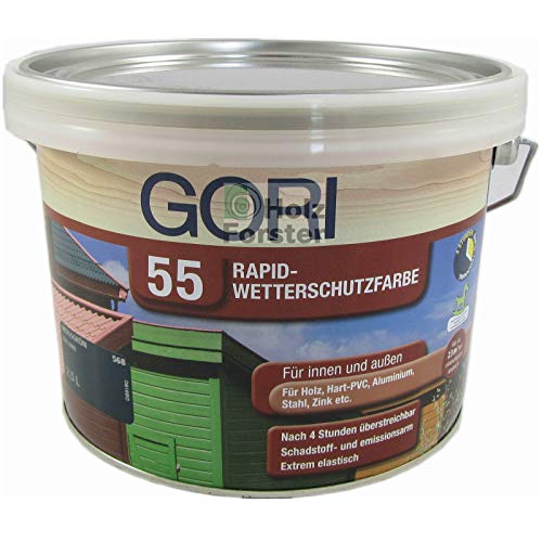 GORI 55 Rapid Wetterschutzfarbe Weiss 2,5 Liter w. Bondex Express Dauersc von Gori