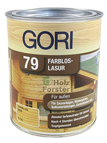 GORI Dyrup 79 Holzlasur Farblos 9900 mit UV-Schutz, 0,75 Liter von Gori