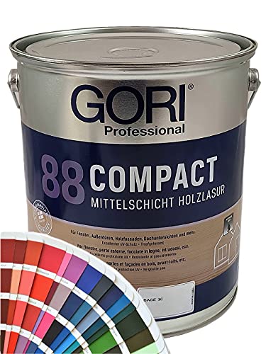 Gori 88 Compact Mittelschicht Holzlasur Sonderfarbtöne (5,00Liter, 4170 Antikblau) von Gori