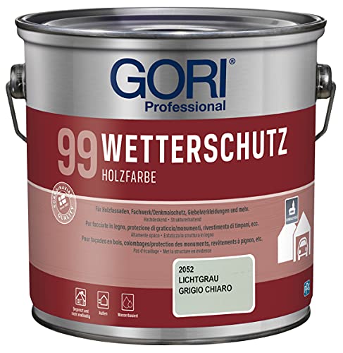 Gori 99 DECKende Holzfarbe "Der Holzfassaden-Spezialist" 750ml Lichtgrau 2052 von Gori