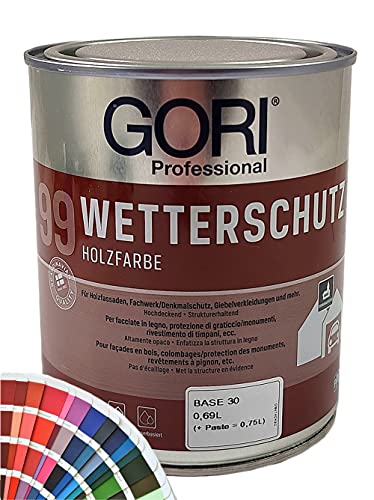 Gori 99 Wetterschutz Holzfarbe Sonderfarbtöne (0,75Liter, 2076 Treibholz) von Gori