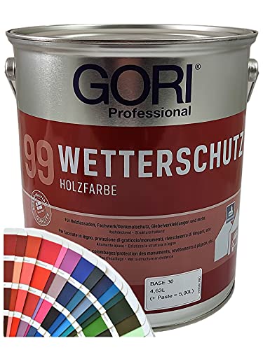 Gori 99 Wetterschutz Holzfarbe Sonderfarbtöne (5,00Liter, RAL7016 Anthrazit) von Gori