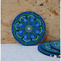 Runde Holztasse Untersetzer Frühlingsblume Bemalter Teppich Für Tasse Handgemacht Runde Holztasse Untersetzer Frühlingsblume Bemalter Teppich Für Tasse Handgemacht von Goricvet