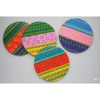 Runder Holz Untersetzer Bunt Bemalter Becher Dot Painting Decor Handgemacht Runder Holz Untersetzer Bunt Bemalter Becher Dot Painting Decor Handgemacht von Goricvet