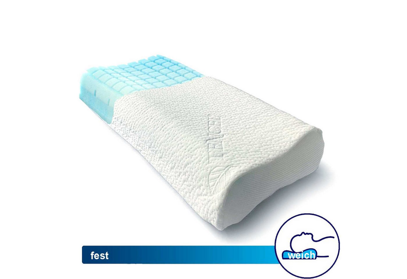 Gorilla Gesund Nackenkissen Comfort Neck Eucafeel-Cube, Würfelprofil, Verstellbar, TENCEL® Bezug, Kern aus Eucafeel Schaum, Würfelprofil, TENCEL®Lyocell Bezug von Gorilla Gesund