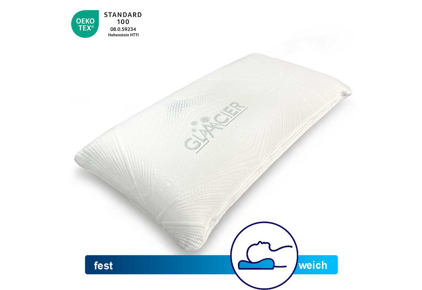 Gorilla Gesund Nackenkissen Silver Neck Glacier mit Memory-Schaum und Kühlbezug von Gorilla Gesund