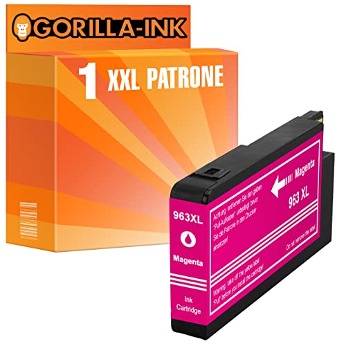 Gorilla-Ink 1 Patrone Magenta kompatibel mit HP 963XL HP 963 | Für HP OfficeJet Pro 9010 9010e 9012 9012e 9013 9014 9015 9015e 9016 9018 9019 9020 9022 9022e 9023 9025 9025e 9026 9028 von Gorilla-Ink