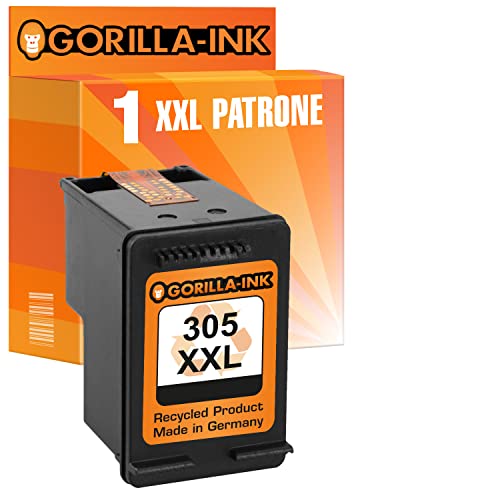 Gorilla-Ink 1 Patrone XXL kompatibel mit HP 305XL HP305 Black 20ml | 400% mehr Inhalt! | Für HP DeskJet 2320 2700 2710 2720 2721 2722 2723 2724 2732 2752 2755 von Gorilla-Ink