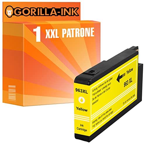 Gorilla-Ink 1 Patrone Yellow kompatibel mit HP 963XL HP 963 | Für HP OfficeJet Pro 9010 9010e 9012 9012e 9013 9014 9015 9015e 9016 9018 9019 9020 9022 9022e 9023 9025 9025e 9026 9028 von Gorilla-Ink