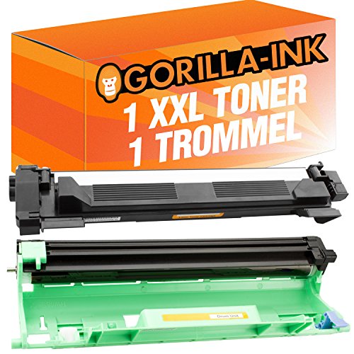 Gorilla-Ink 1 Toner-Patrone & Bildtrommel XXL kompatibel mit Brother DR-1050 TN-1050 HL-1110 Series HL-1212W HL-1112 DCP-1510 DCP-1512 DCP-1512A von Gorilla-Ink