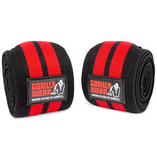 Gorilla Wear Knee Wraps 98 Inch - schwarz/rot - Bodybuilding und Fitness Accessoire, Einheitsgröße von Gorilla Wear