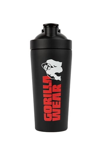 Gorilla Wear Metal Shaker 740ML - Bodybuilding und Fitness Accessoire für Damen und Herren Schwarz von Gorilla Wear