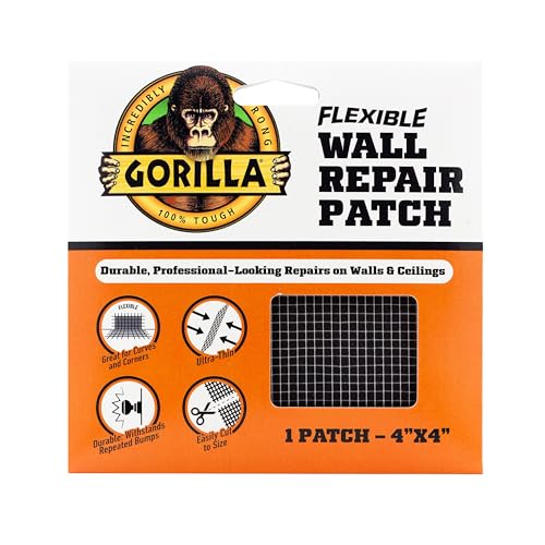 Gorilla Flexibler Wandreparaturflicken, 10,2 x 10,2 cm, 1 Stück, langlebig, professionell aussehende Reparaturen an Wänden und Decken Gorilla Flexibler Wandreparaturflicken, 10,2 x 10,2 cm, 1 Stück, langlebig, professionell aussehende Reparaturen an Wänden und Decken von Gorilla