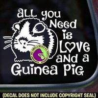 All You Need Love Meerschweinchen Haustier Vinyl Aufkleber von GorillaDecals