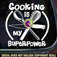 Cooking Is My Superpower Chef Cook Baker Vinyl Aufkleber von GorillaDecals
