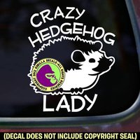 Crazy Hedgehog Lady Igel Haustier Liebe Vinyl Aufkleber von GorillaDecals