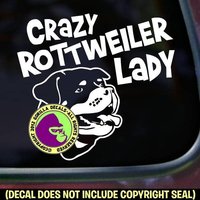 Crazy Rottweiler Lady Hunderasse Auto Fenster Schild Vinyl Aufkleber von GorillaDecals