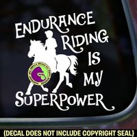 Endurance Superpower Reiten Pferd Reiter Distanz Fahrt Vinyl Aufkleber von GorillaDecals