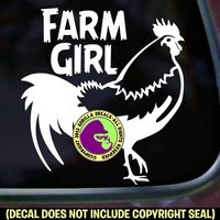 Farm Girl Hahn Huhn Henne Vinyl Aufkleber von GorillaDecals