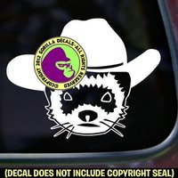 Frettchen Mit Cowboy Hat Wiesel Vinyl Decal Sticker von GorillaDecals